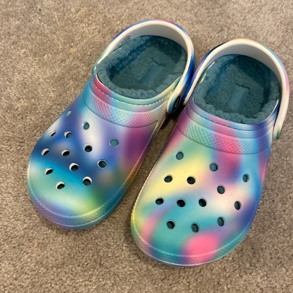 CROCS Shoes New Lined Rainbow Crocs Poshmark